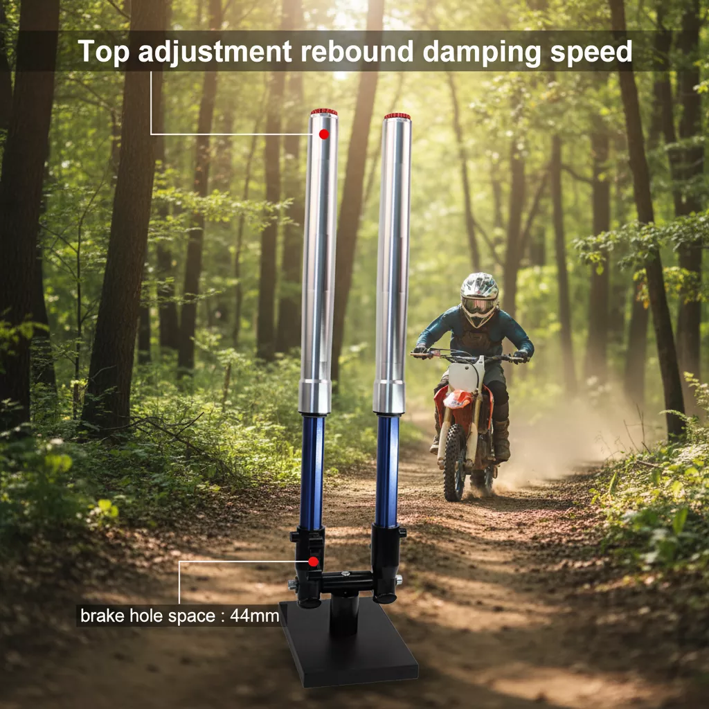 Amortisseur réglable de moto de rebond de fourche inversée de pied de 44mm